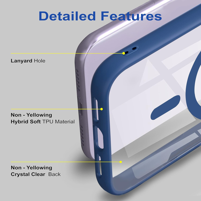 Husa iPhone 17, Crystal Clear MagSafe, Deep Blue [6]
