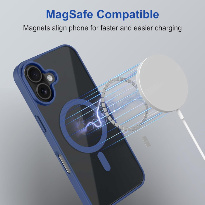 Husa iPhone 16, Crystal Clear MagSafe, Deep Blue [3]