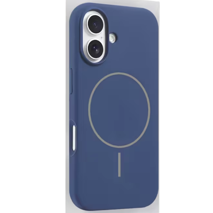 Husa iPhone 16 din Silicon cu Microfibra la Interior si MagSafe, Blue [3]