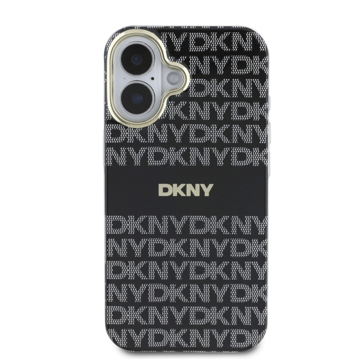 Husa iPhone 16, DKNY PC/TPU Repeat Pattern Tonal Stripe Magsafe, Black [2]