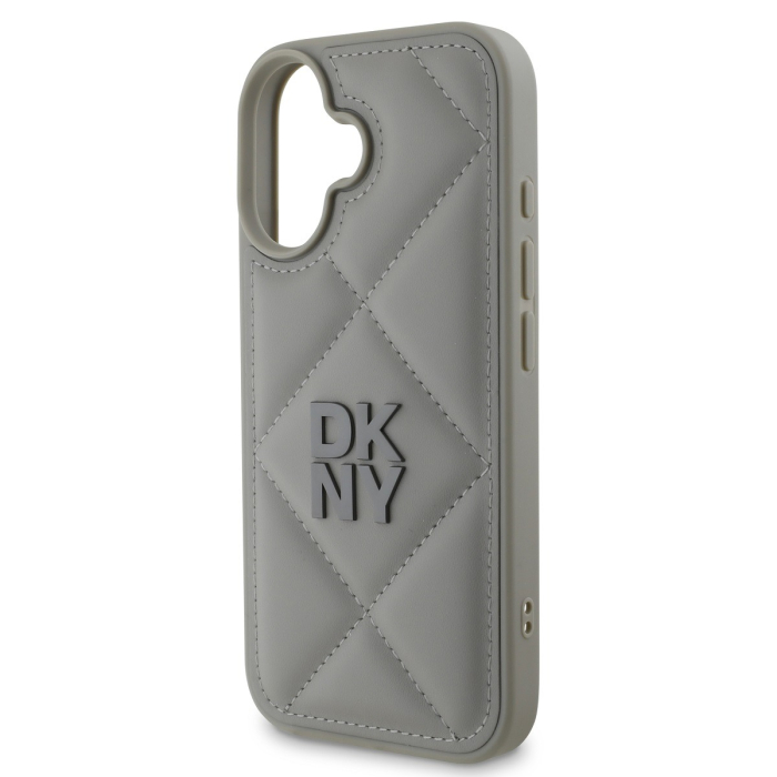 Husa iPhone 16, DKNY PU Leather Quilted Stack, Grey [4]