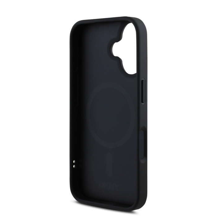 Husa iPhone 16, DKNY PU Leather Silver Metal Logo Magsafe, Black [5]
