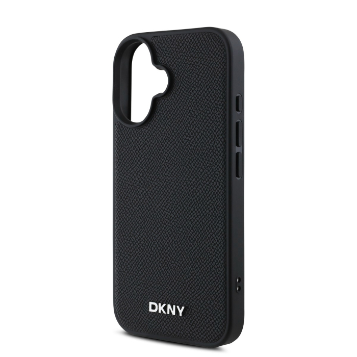 Husa iPhone 16, DKNY PU Leather Silver Metal Logo Magsafe, Black [4]