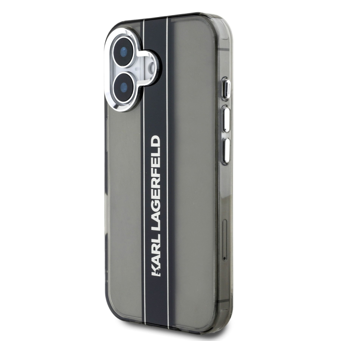 Husa iPhone 16, Karl Lagerfeld IML Stripe, Black [4]