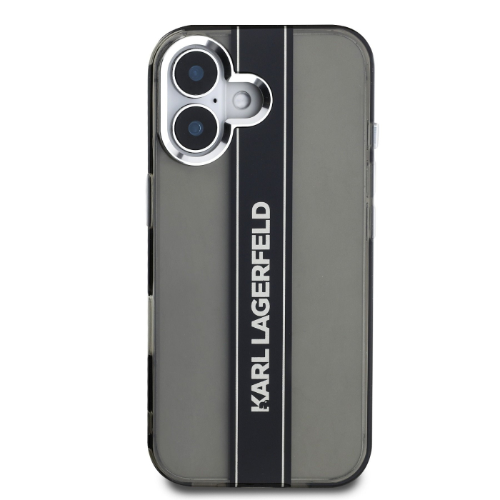 Husa iPhone 16, Karl Lagerfeld IML Stripe, Black [2]