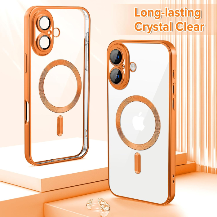 Husa iPhone 17, Luxury MagSafe Anti-Shock cu Protectie Lentile Camera, Cosmic Orange [3]