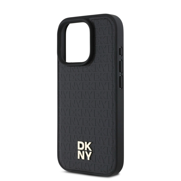 Husa iPhone 16 Pro, DKNY PU Leather Repeat Pattern Stack Logo MagSafe, Black [4]