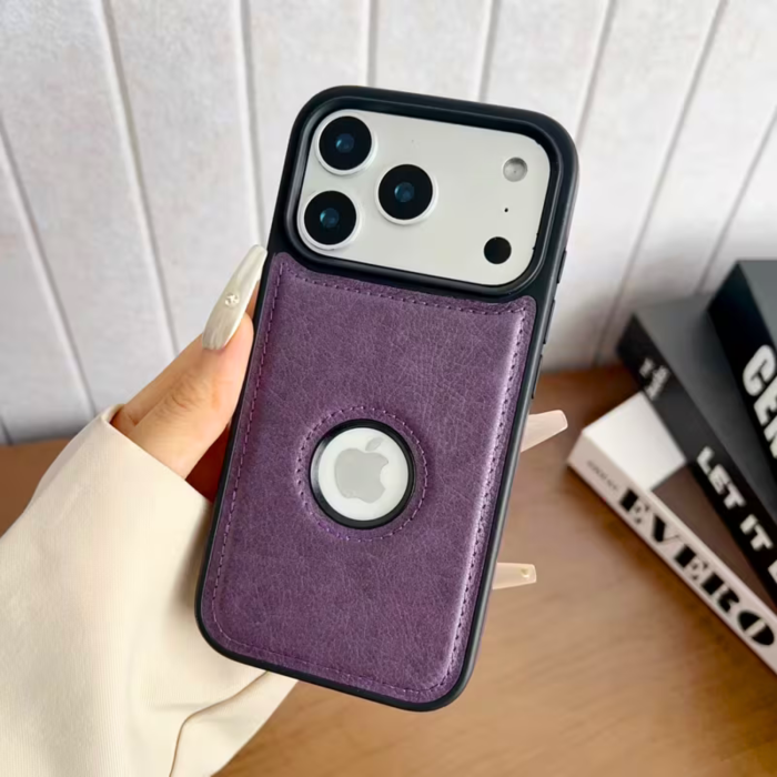 Husa iPhone 16 Pro Max, Business din Piele, Purple [2]
