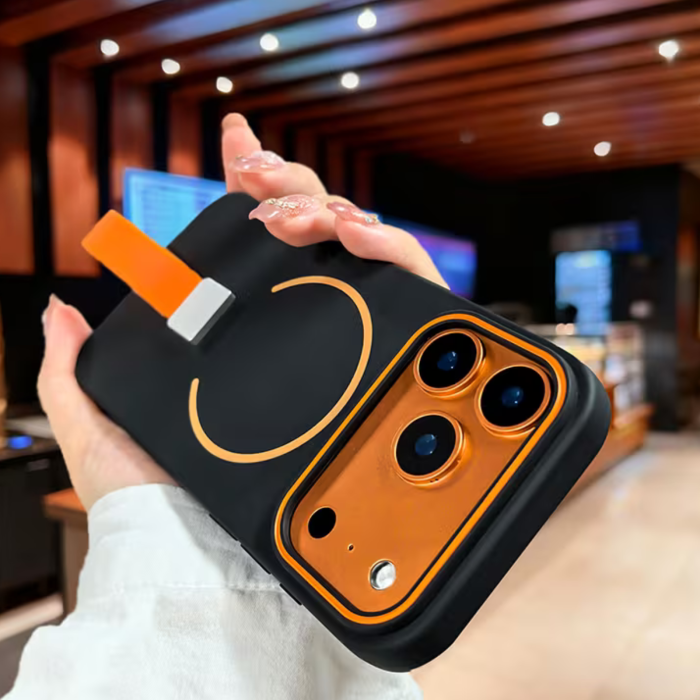 Husa iPhone 17 Pro, Loop Thin MagSafe, Black-Orange [3]