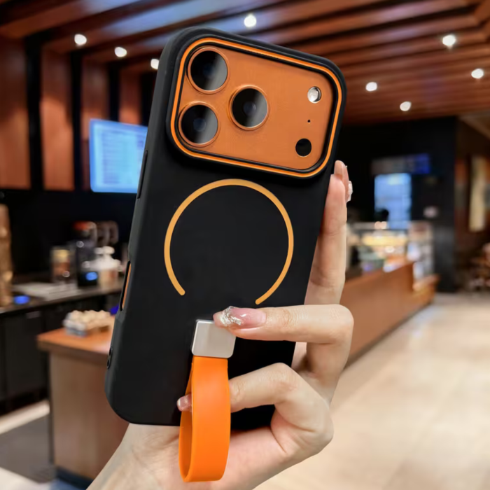 Husa iPhone 17 Pro Max, Loop Thin MagSafe, Black-Orange [4]