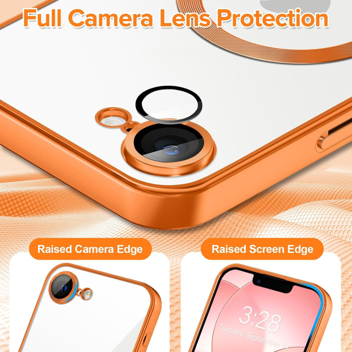 Husa iPhone 16e / 17e, Luxury MagSafe Anti-Shock cu Protectie Lentile Camera, Cosmic Orange [4]