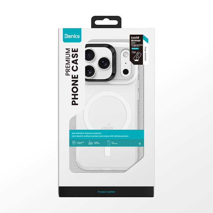 Husa iPhone 17 Air, Benks MagSafe, Camera Control, Lucid Armor Anti-Fingerprint, White [5]