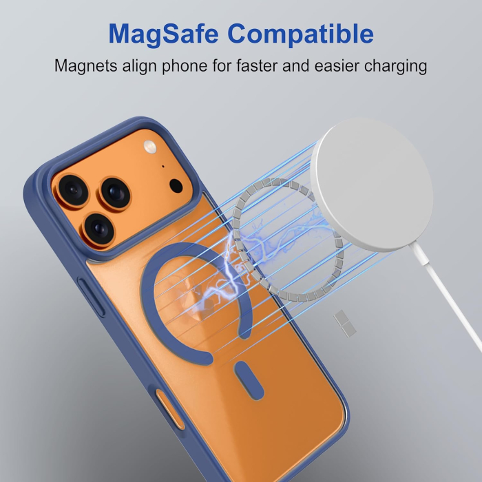 Husa iPhone 17 Pro, Crystal Clear MagSafe, Deep Blue [5]