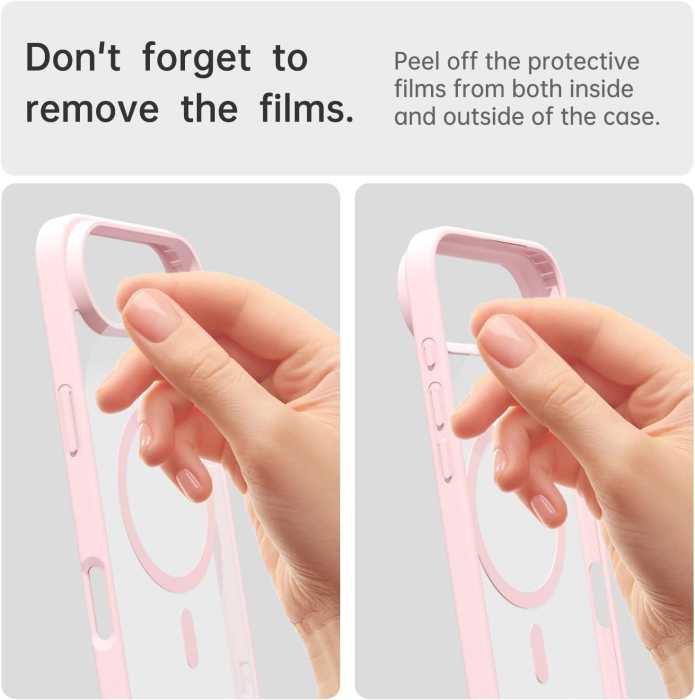Husa iPhone 17 Air, Crystal Clear MagSafe, Pink [6]