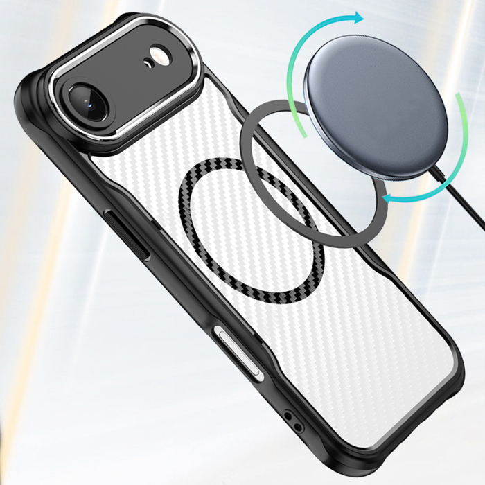 Husă iPhone 17 Air Defender Carbon MagSafe, Protecție Anti-Șoc, Black [3]
