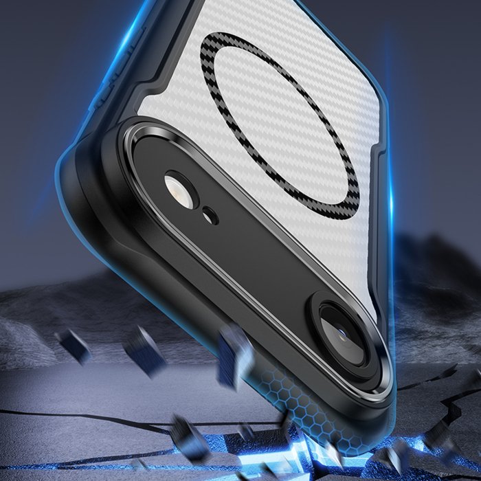 Husă iPhone 17 Air Defender Carbon MagSafe, Protecție Anti-Șoc, Black [2]