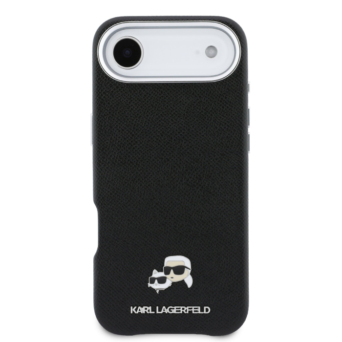 Husa iPhone 17 Air, Karl Lagerfeld PU Karl and Choupette Heads Pins MagSafe, Black [2]