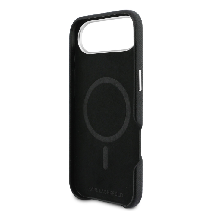 Husa iPhone 17 Air, Karl Lagerfeld PU Karl and Choupette Heads Pins MagSafe, Black [6]
