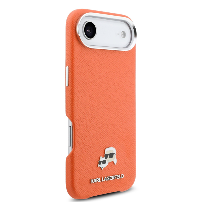 Husa iPhone 17 Air, Karl Lagerfeld PU Karl and Choupette Heads Pins MagSafe, Orange [4]