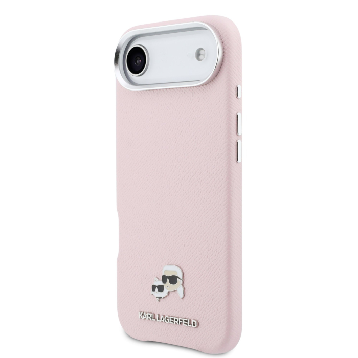 Husa iPhone 17 Air, Karl Lagerfeld PU Karl and Choupette Heads Pins MagSafe, Pink [3]