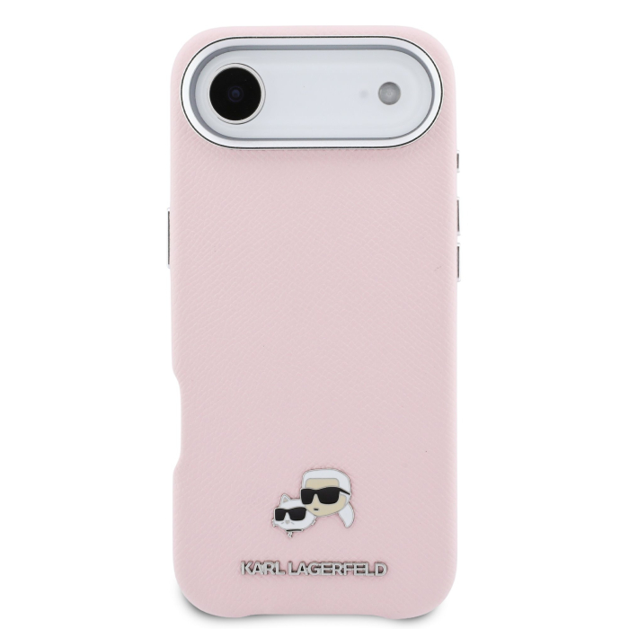 Husa iPhone 17 Air, Karl Lagerfeld PU Karl and Choupette Heads Pins MagSafe, Pink [2]