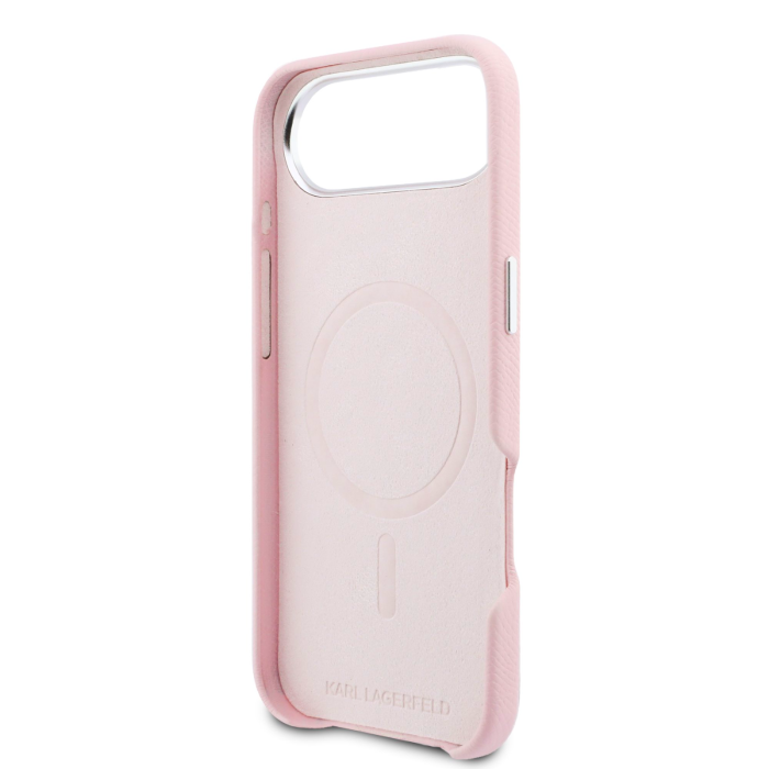 Husa iPhone 17 Air, Karl Lagerfeld PU Karl and Choupette Heads Pins MagSafe, Pink [3]