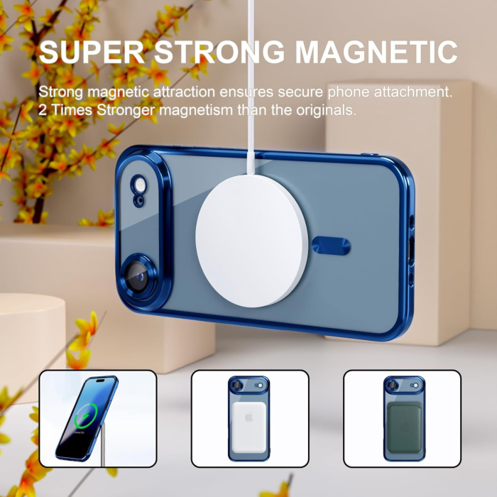 Husa iPhone 17 Air, Luxury MagSafe Anti-Shock cu Protectie Lentile Camera, Blue [6]