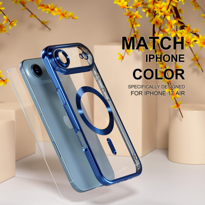 Husa iPhone 17 Air, Luxury MagSafe Anti-Shock cu Protectie Lentile Camera, Blue [4]