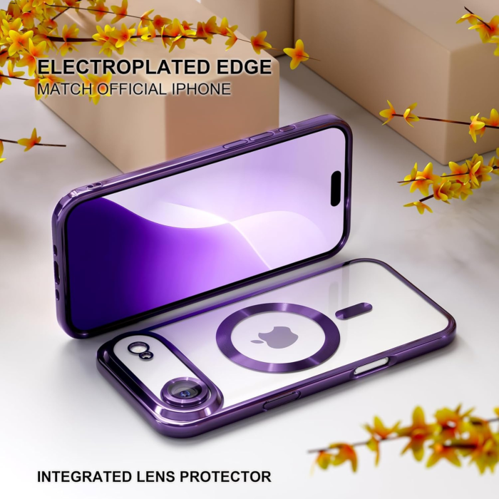 Husa iPhone 17 Air, Luxury MagSafe cu Protectie Lentile Camera si Anti-Shock, Deep Purple [2]