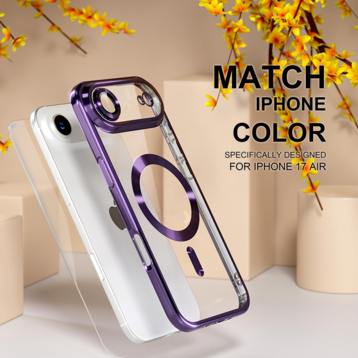 Husa iPhone 17 Air, Luxury MagSafe cu Protectie Lentile Camera si Anti-Shock, Deep Purple [5]