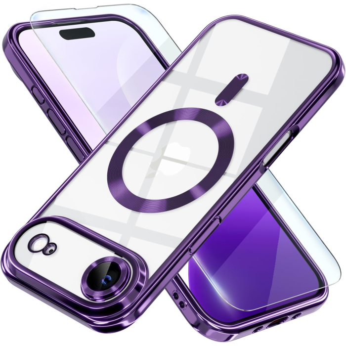 Husa iPhone 17 Air, Luxury MagSafe cu Protectie Lentile Camera si Anti-Shock, Deep Purple [1]
