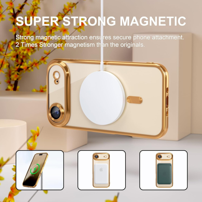 Husa iPhone 17 Air, Luxury MagSafe cu Protectie Lentile Camera si Anti-Shock, Gold [4]