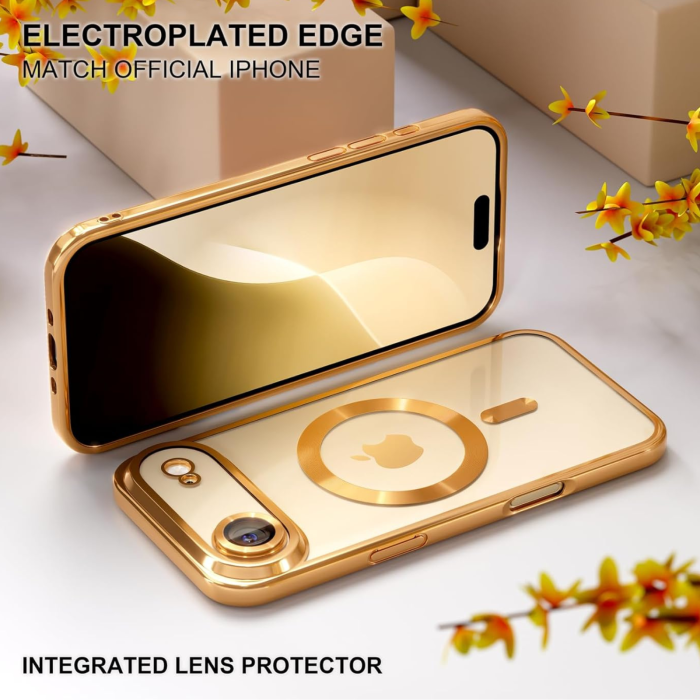Husa iPhone 17 Air, Luxury MagSafe cu Protectie Lentile Camera si Anti-Shock, Gold [7]