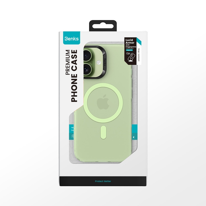 Husa iPhone 17, Benks MagSafe, Camera Control, Lucid Armor Anti-Fingerprint Green [7]