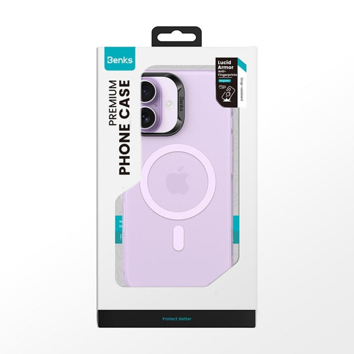Husa iPhone 17, Benks MagSafe, Camera Control, Lucid Armor Anti-Fingerprint, Purple [6]