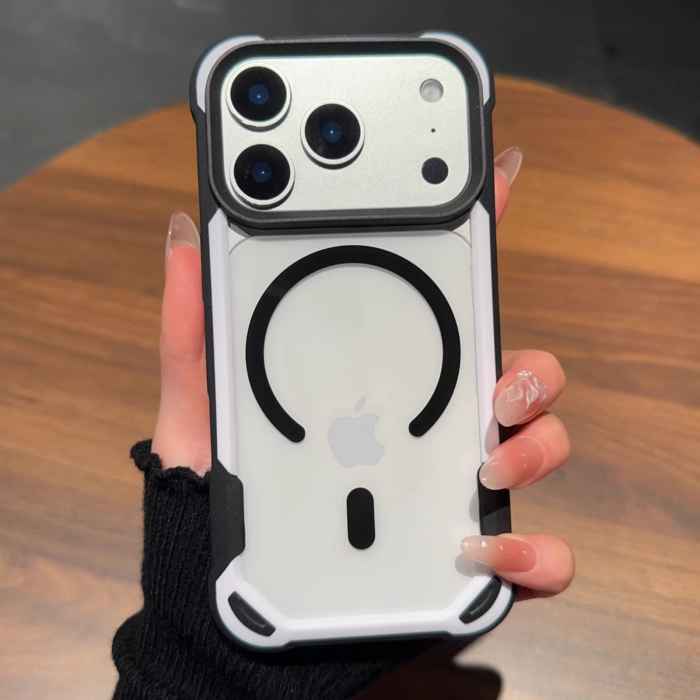 Husa iPhone 17, Bumper MagSafe Shockproof, Black-White [4]