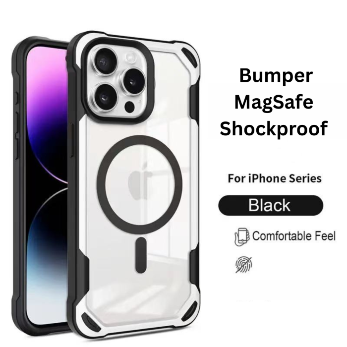 Husa iPhone 17, Bumper MagSafe Shockproof, Black-White [10]