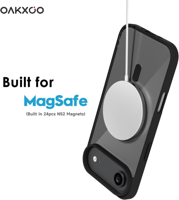 Husa iPhone 17 Air, Crystal Clear MagSafe, Black [5]