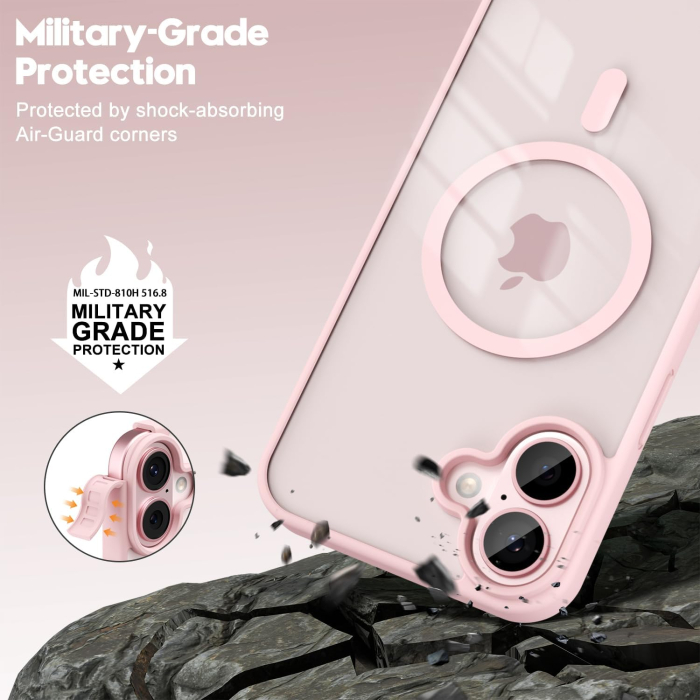 Husa iPhone 17, Crystal Clear MagSafe, Pink [3]