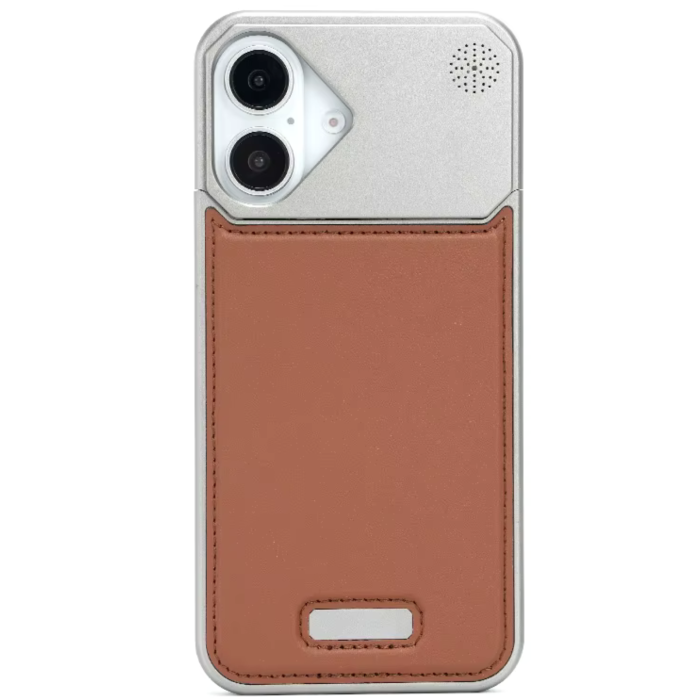 Husa iPhone 17, Dur Aluminiu si Piele cu MagSafe, Brown [1]