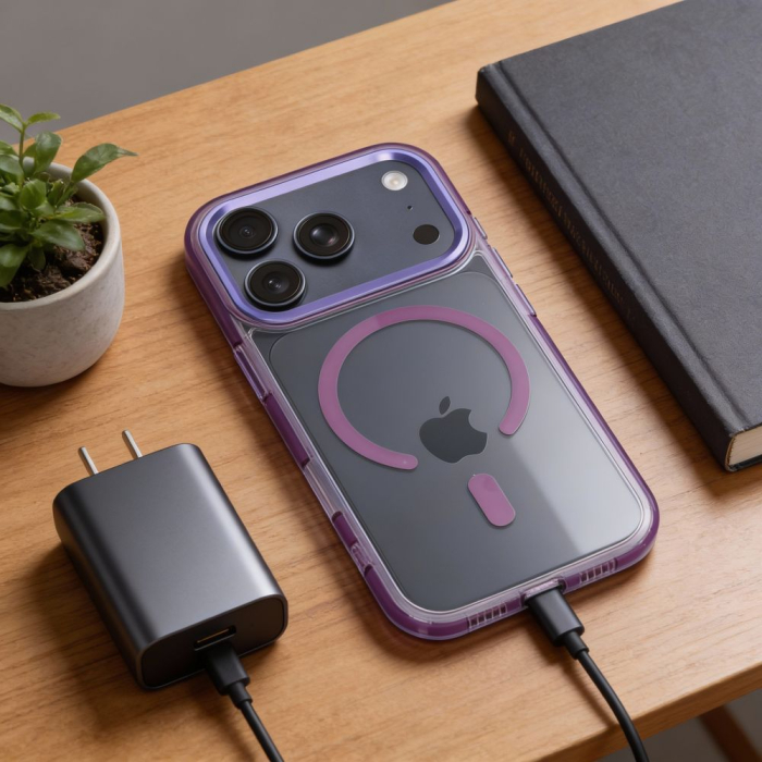 Husa iPhone 17, Frame Hybrid MagSafe, purple [2]