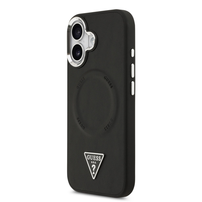 Husa iPhone 17 Guess PU Leather Triangle Logo MagSafe, Black [5]