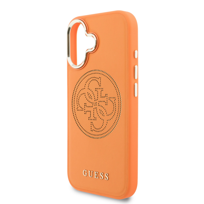 Husa iPhone 17, Guess PU Perforated 4G Logo MagSafe, Orange [5]