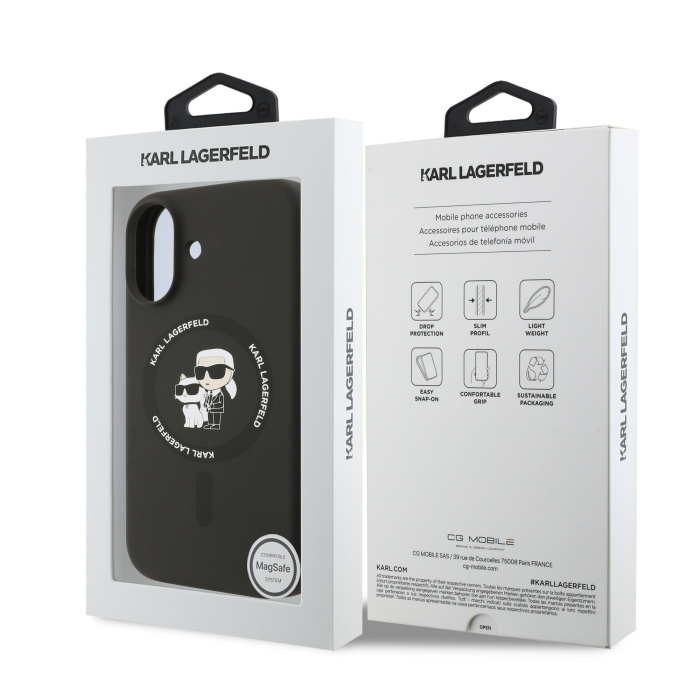 Husa iPhone 17, Karl Lagerfeld Liquid Silicone Karl and Choupette MagSafe, Black [7]