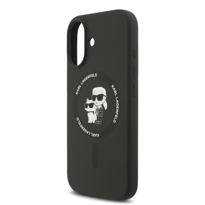 Husa iPhone 17, Karl Lagerfeld Liquid Silicone Karl and Choupette MagSafe, Black [5]