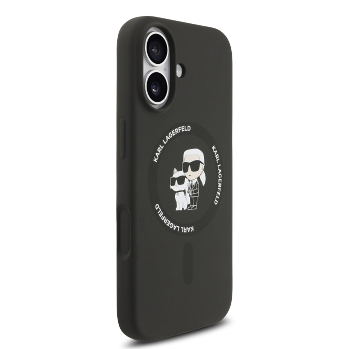 Husa iPhone 17, Karl Lagerfeld Liquid Silicone Karl and Choupette MagSafe, Black [4]