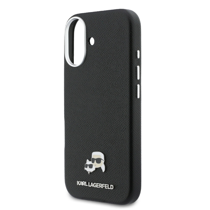 Husa iPhone 17, Karl Lagerfeld PU Karl and Choupette Heads Pins MagSafe, Black [5]