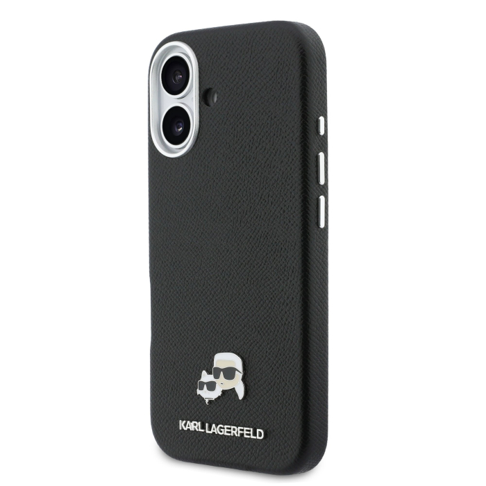 Husa iPhone 17, Karl Lagerfeld PU Karl and Choupette Heads Pins MagSafe, Black [3]