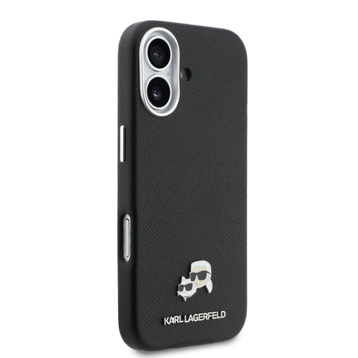 Husa iPhone 17, Karl Lagerfeld PU Karl and Choupette Heads Pins MagSafe, Black [4]