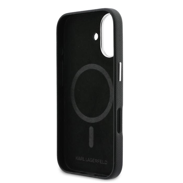 Husa iPhone 17, Karl Lagerfeld PU Karl and Choupette Heads Pins MagSafe, Black [6]